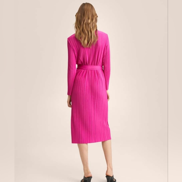 MANGO Pleated wrap dress - Picture 4 of 4